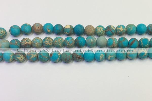 CDE1027 15.5 inches 8mm round matte sea sediment jasper beads