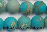 CDE1028 15.5 inches 10mm round matte sea sediment jasper beads