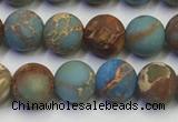 CDE1031 15.5 inches 6mm round matte sea sediment jasper beads