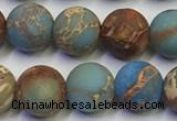 CDE1032 15.5 inches 8mm round matte sea sediment jasper beads