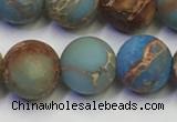 CDE1033 15.5 inches 10mm round matte sea sediment jasper beads