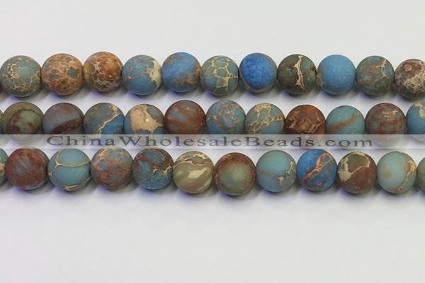 CDE1034 15.5 inches 12mm round matte sea sediment jasper beads