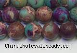 CDE1035 15.5 inches 4mm round matte sea sediment jasper beads