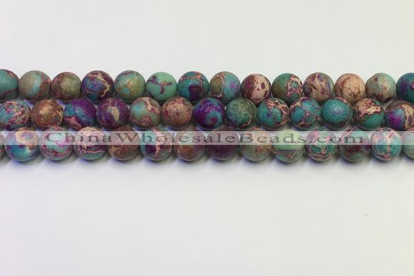 CDE1037 15.5 inches 8mm round matte sea sediment jasper beads