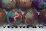 CDE1038 15.5 inches 10mm round matte sea sediment jasper beads