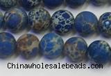 CDE1041 15.5 inches 6mm round matte sea sediment jasper beads