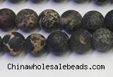 CDE1045 15.5 inches 4mm round matte sea sediment jasper beads