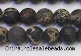 CDE1046 15.5 inches 6mm round matte sea sediment jasper beads