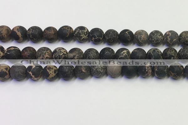 CDE1048 15.5 inches 10mm round matte sea sediment jasper beads