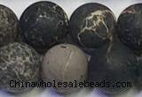 CDE1049 15.5 inches 12mm round matte sea sediment jasper beads