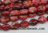 CDE12 15.5 inches 8*10mm oval dyed sea sediment jasper beads