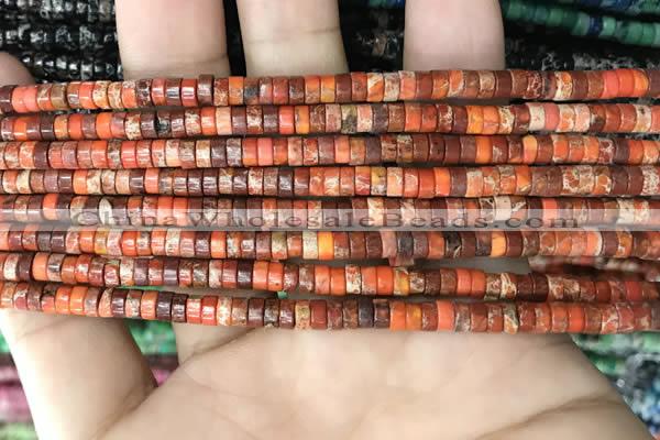 CDE1221 15.5 inches 2.5*4mm heishi sea sediment jasper beads