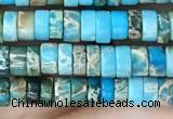 CDE1224 15.5 inches 2.5*4mm heishi sea sediment jasper beads