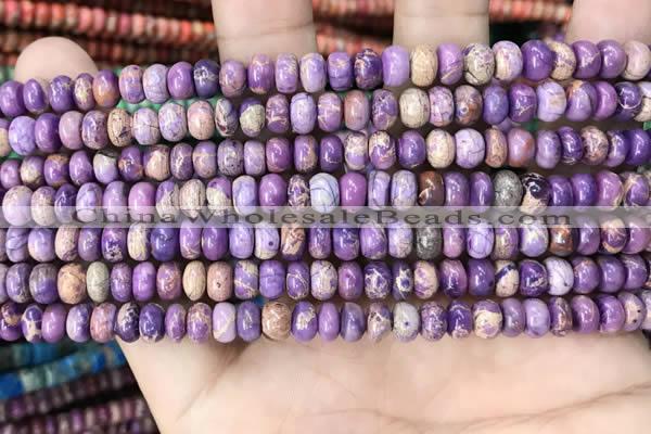 CDE1262 15.5 inches 4*6mm rondelle sea sediment jasper beads