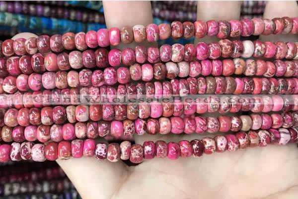 CDE1264 15.5 inches 4*6mm rondelle sea sediment jasper beads