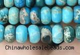 CDE1265 15.5 inches 4*6mm rondelle sea sediment jasper beads