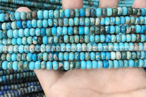 CDE1265 15.5 inches 4*6mm rondelle sea sediment jasper beads