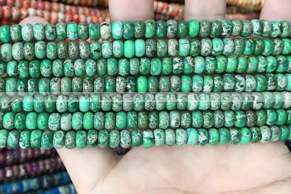 CDE1267 15.5 inches 4*6mm rondelle sea sediment jasper beads