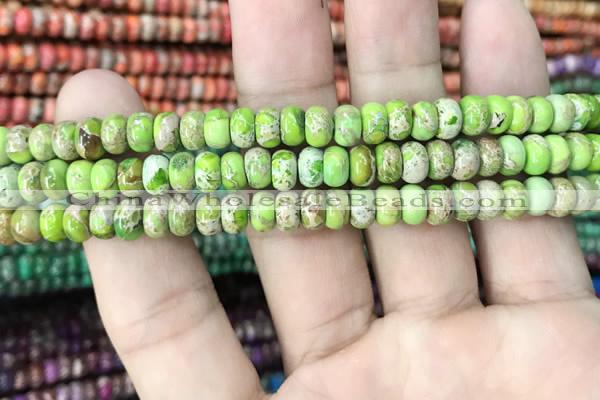 CDE1268 15.5 inches 4*6mm rondelle sea sediment jasper beads