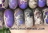 CDE1290 15.5 inches 6*12mm rondelle sea sediment jasper beads