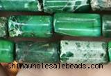 CDE1331 15.5 inches 6*12mm tube sea sediment jasper beads