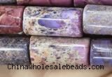 CDE1351 15.5 inches 8*16mm tube sea sediment jasper beads