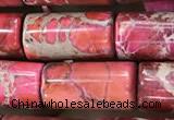 CDE1352 15.5 inches 8*16mm tube sea sediment jasper beads