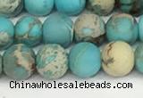 CDE1377 15.5 inches 6mm round matte sea sediment jasper beads