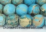 CDE1378 15.5 inches 8mm round matte sea sediment jasper beads