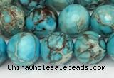 CDE1387 15.5 inches 10mm faceted round sea sediment jasper beads