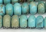 CDE1402 15.5 inches 6*10mm rondelle sea sediment jasper beads