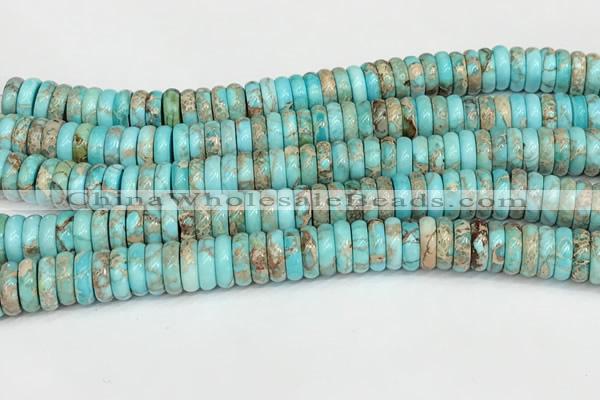 CDE1404 15.5 inches 3.5*10mm rondelle sea sediment jasper beads