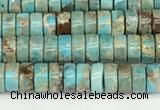 CDE1406 15.5 inches 3*4mm heishi sea sediment jasper beads wholesale