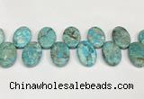 CDE1410 Top drilled 20*30mm oval sea sediment jasper beads