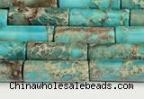 CDE1424 15.5 inches 4*13mm tube sea sediment jasper beads wholesale