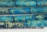 CDE1425 15.5 inches 4*13mm tube sea sediment jasper beads wholesale