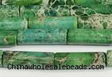 CDE1427 15.5 inches 4*13mm tube sea sediment jasper beads wholesale