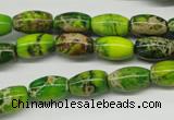 CDE145 15.5 inches 8*12mm rice dyed sea sediment jasper beads