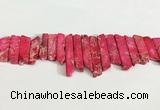 CDE1452 Top drilled 8*15mm - 10*60mm sticks sea sediment jasper beads
