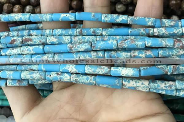 CDE1475 15.5 inches 4*13mm tube synthetic sea sediment jasper beads