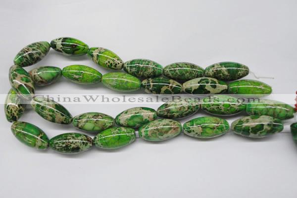 CDE148 15.5 inches 15*30mm rice dyed sea sediment jasper beads