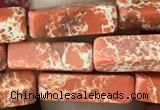 CDE1485 15.5 inches 4*13mm cuboid synthetic sea sediment jasper beads