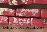 CDE1486 15.5 inches 4*13mm cuboid synthetic sea sediment jasper beads