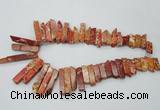 CDE1500 Top drilled 8*20mm - 10*55mm sticks sea sediment jasper beads