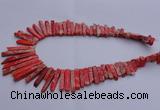 CDE1512 Top drilled 5*15mm - 6*55mm sticks sea sediment jasper beads