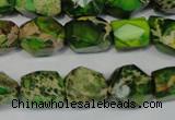 CDE155 15.5 inches 10*12mm faceted nugget dyed sea sediment jasper beads