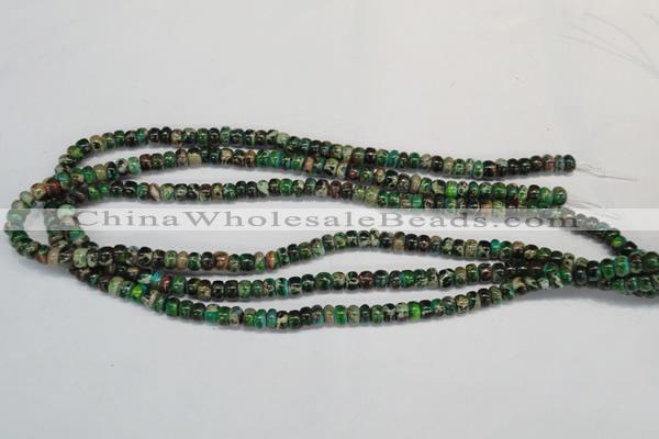 CDE159 15.5 inches 4*6mm rondelle dyed sea sediment jasper beads