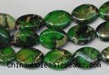 CDE180 15.5 inches 10*14mm oval dyed sea sediment jasper beads