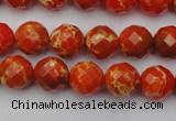 CDE2100 15.5 inches 6mm faceted round dyed sea sediment jasper beads