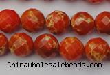 CDE2101 15.5 inches 8mm faceted round dyed sea sediment jasper beads